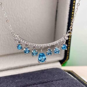 S925 London Blue Topaz Pendant (Without Chain)
